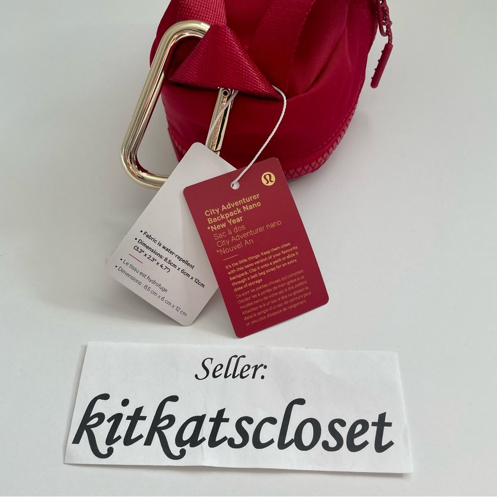 🆕 DARK RED/GOLD **ASIA RELEASE** NWT lululemon city adventurer backpack nano - Picture 4 of 10